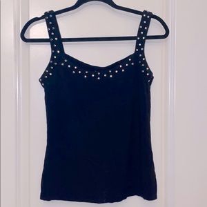 Black tank w silver rivets S